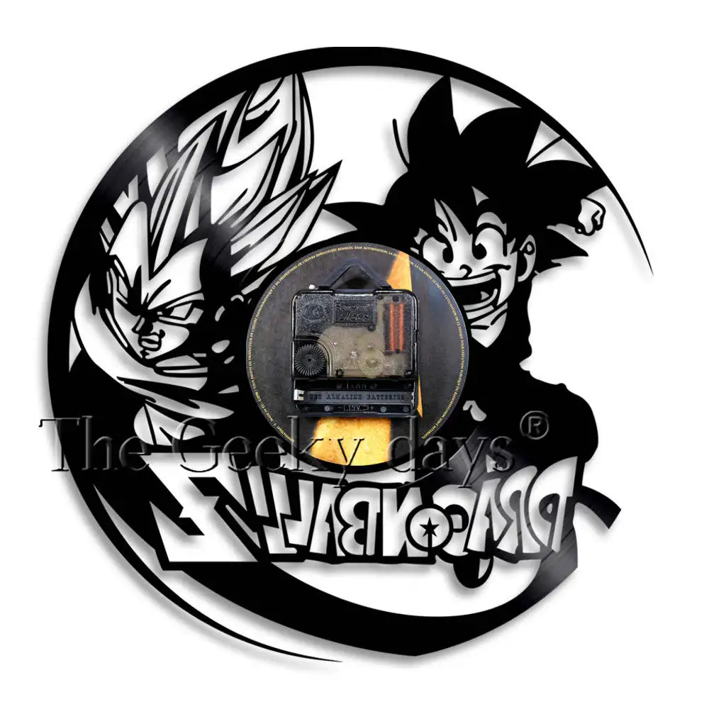 Dragon Ball Z Вегета Тихая настенные часы Аниме Сделано из настоящей Виниловая