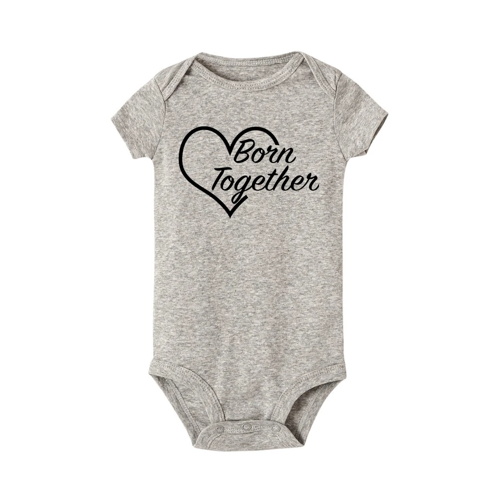 Born Together Friends Foreve милые Близнецы Детские Комбинезоны для младенцев подарок для близнецов милый белый комбинезон Повседневная стильная одежда - Цвет: RA87-SRPGY-