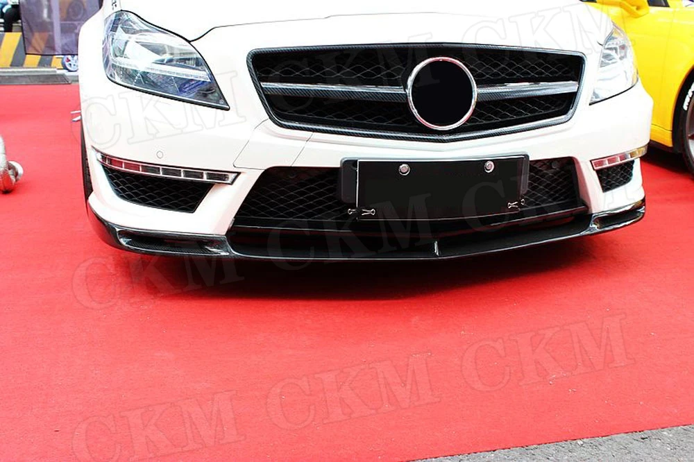 Углеродное волокно переднего бампера v-стиля для Mercedez Benz класс CLS W218 CLS300 CLS350 2012- V Стиль головы бампера подбородка лопата для снега протектор