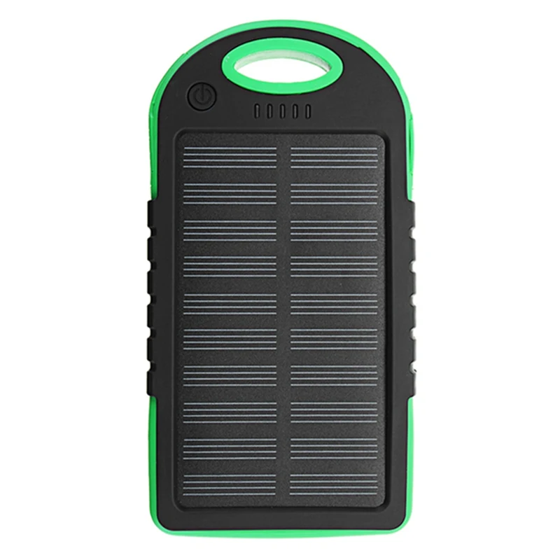 Green Bakeey, без батареи, 5000 мА/ч, двойной USB, солнечная энергия, кемпинг, вспышка, светильник, чехол для батареи, внешний аккумулятор, коробка, светодиодный светильник, черный, зеленый, желтый - Цвет: Green