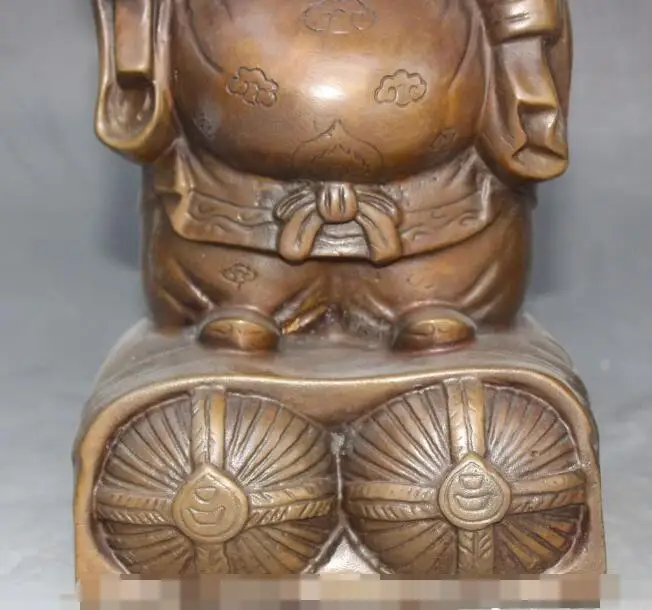 S5226 8 &quotКлассическая Бронзовая подставка японская маммон для денег Золотая сумка