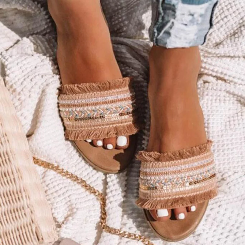 Women slippers summer new Rome Retro sandals flat casual shoes female slip on slides Sandalias mujer plus size 34-43 XWT1882