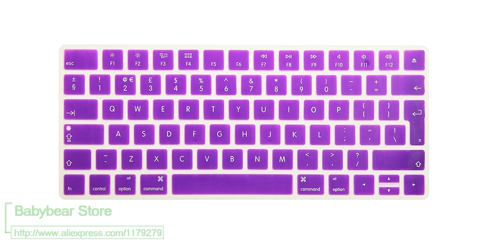 purple ЕВРО Великобритания Английский для Apple IMAC ПК компьютер Bluetooth беспроводная Волшебная клавиатура защитная пленка защитная клавиатура протектор - Цвет: purple
