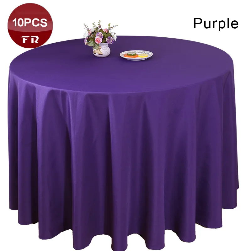 Purple 10 шт./упак. полиэстер скатерть Скатерти белье Свадебная вечеринка ресторан, банкетный стол отель черного цвета - Цвет: Purple
