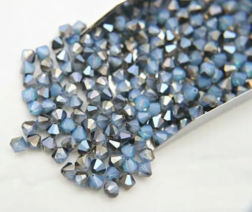 4 мм серебристого цвета 100 шт хрустальные чешские бусины биконусы бусинки Rondelle