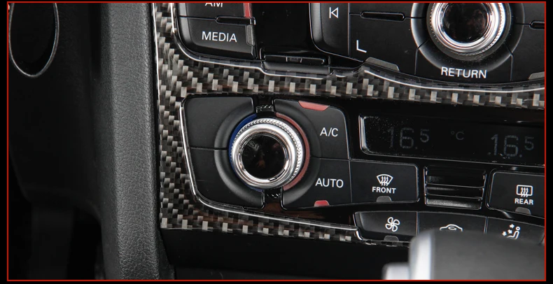 Для Audi A4 B8 A5 Q5 углеродного волокна интерьер Управление компакт-дисков Панель накладка на выходное отверстие Авто Кондиционера отделка каркаса аксессуары