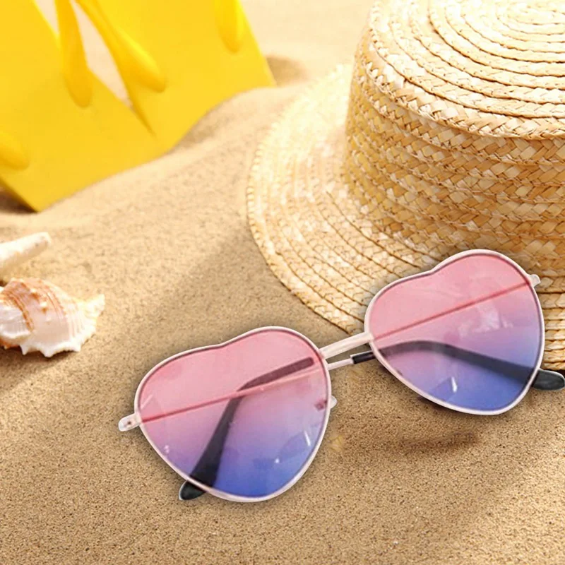 Женские солнцезащитные очки в форме сердца металлические женские брендовые