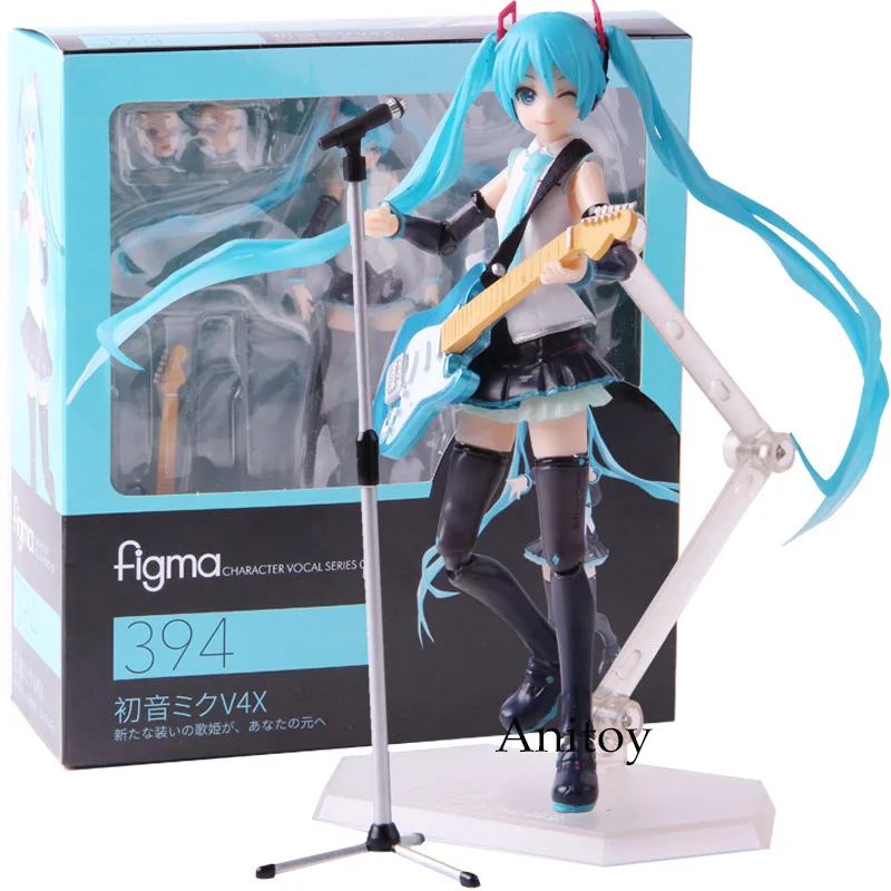 with retail box Аниме Figma 394 фигурка Хацунэ Мику V4X вер. ПВХ Мику Хацунэ Кукла коллекционная модель игрушки - Цвет: with retail box