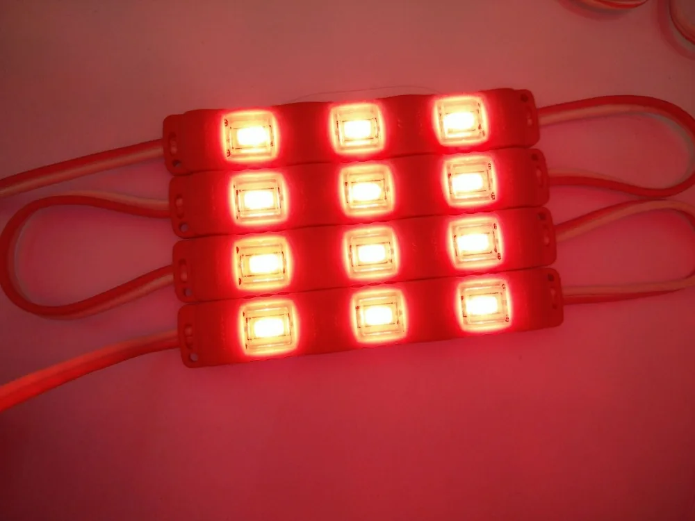 100 шт./лот DC12V 5630 SMD 3 светодиодных модуля впрыска водонепроницаемый декоративный