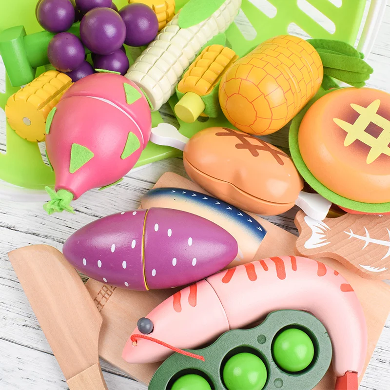 [Toy Woo] деревянное моделирование детских игрушек фрукты и овощи кухонные игрушки