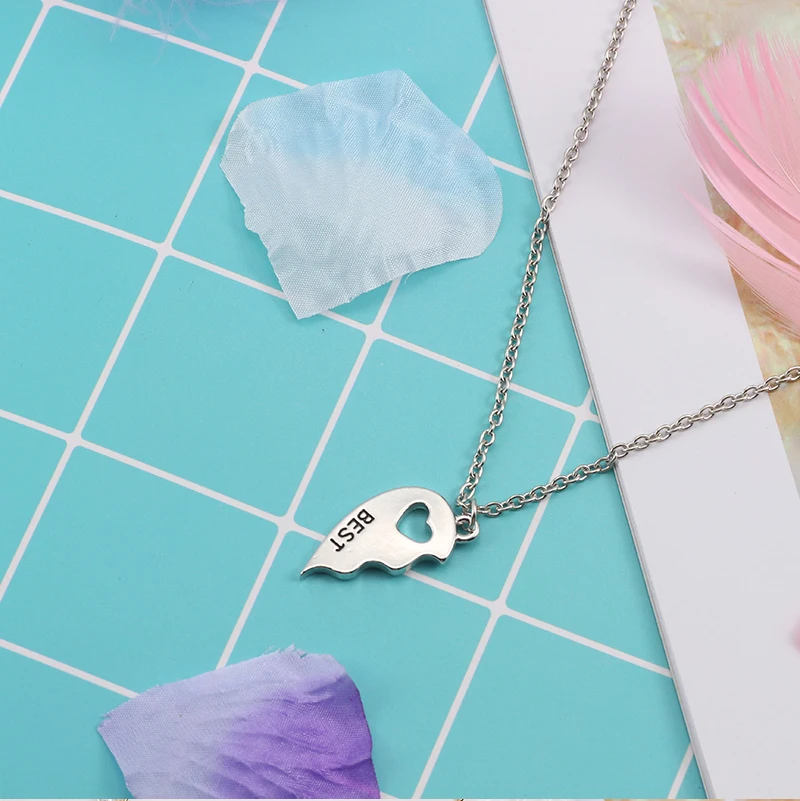 Модное ожерелье с надписью "Best Friends Forever", BFF ожерелье s для женщин, пустотелая подвеска в виде разбитого сердца, Золотое Серебряное ожерелье и подвески