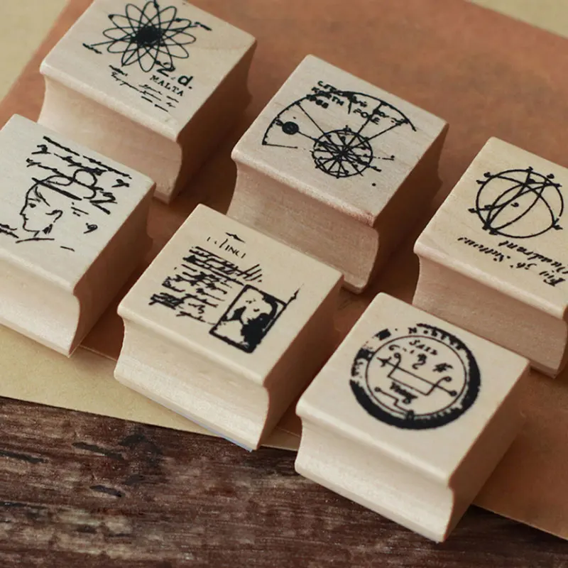 1 шт. серия книг с памятью для путешествий Деревянный штамп diy Ручная наклейка