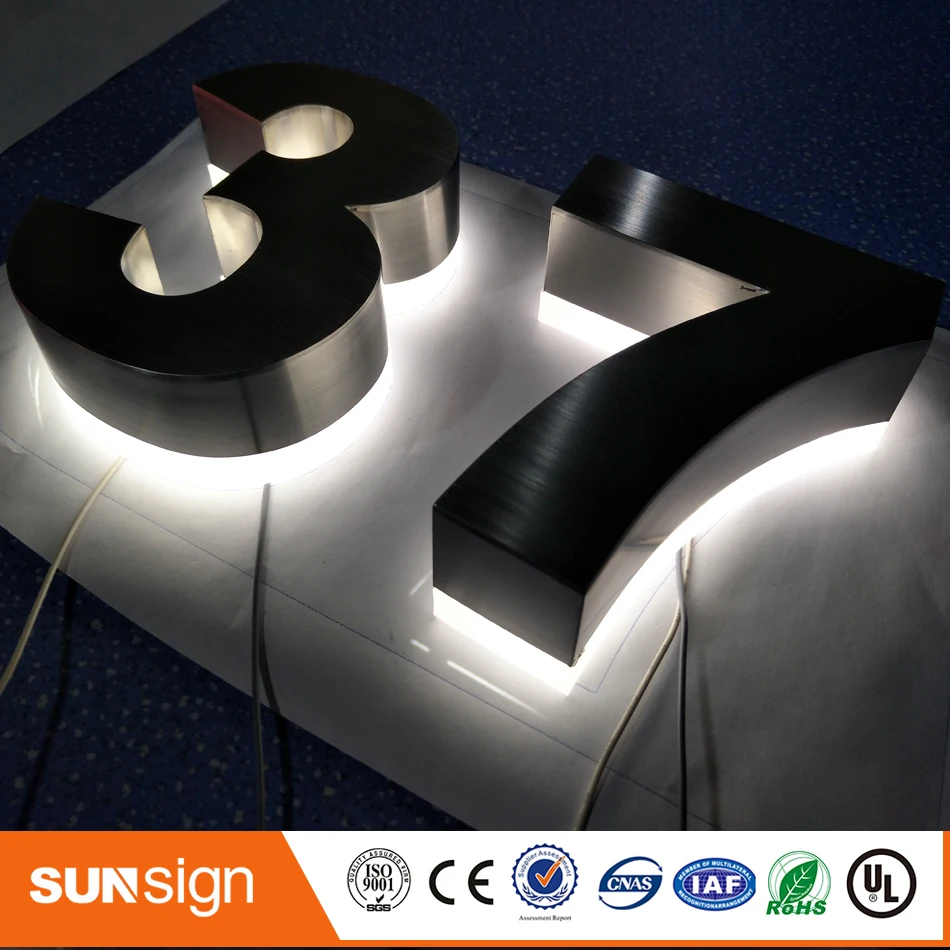 H15 нержавеющая сталь акриловые задние 3d буквы с подсветкой|backlit letters|3d stainless steel