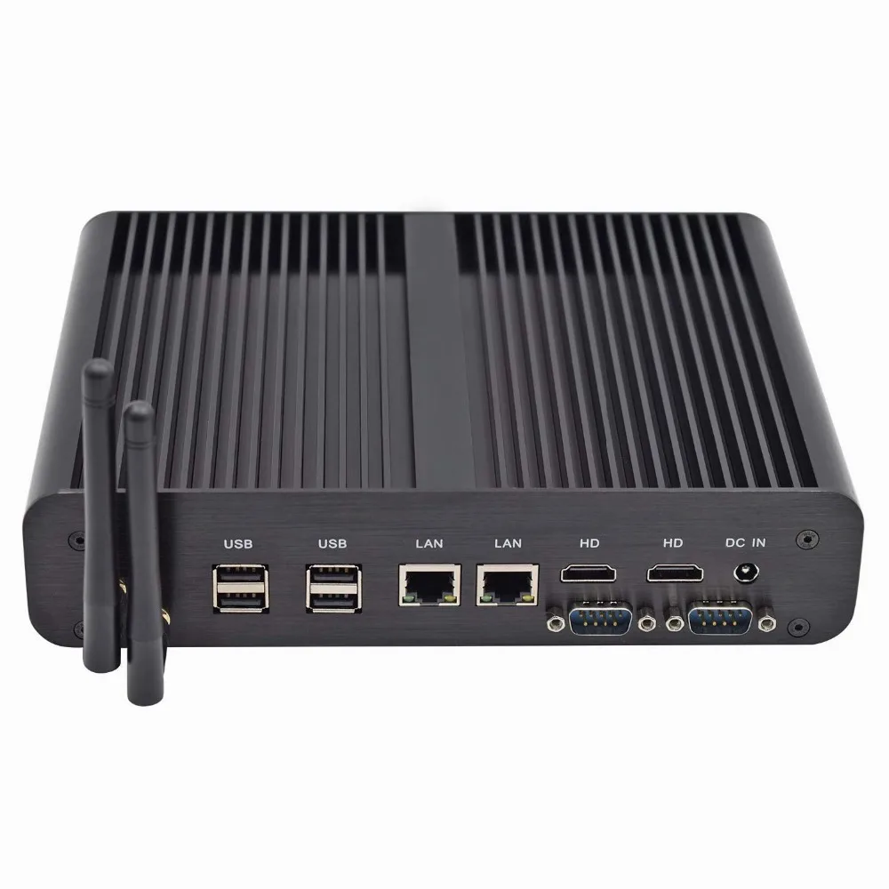Настольный ПК безвентиляторный мини-ПК 2 RS232 COM поддержка DIY SSD Intel Core i7 5500U HD Graphics 5500