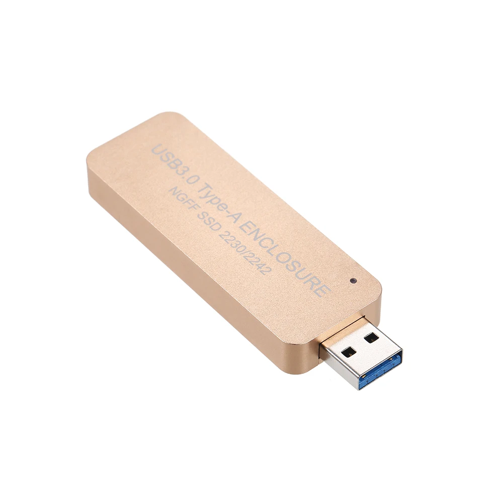 Универсальный NGFF/M.2 SSD для USB 3,0 type-A портативный жесткий диск выдвижной Золотой Серебряный внешний корпус чехол для 2230/2242
