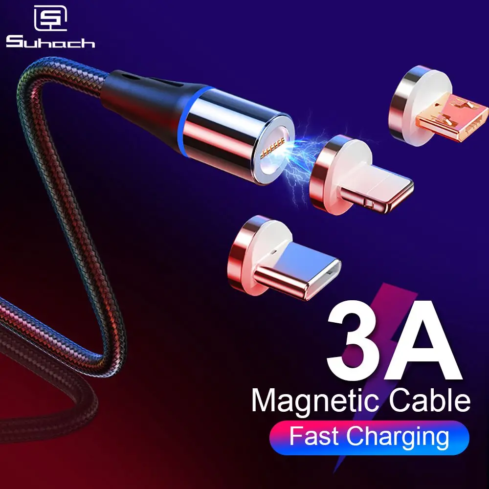 Магнитное зарядное устройство Suhach кабель Micro Usb для iphone Тип C адаптер быстрой