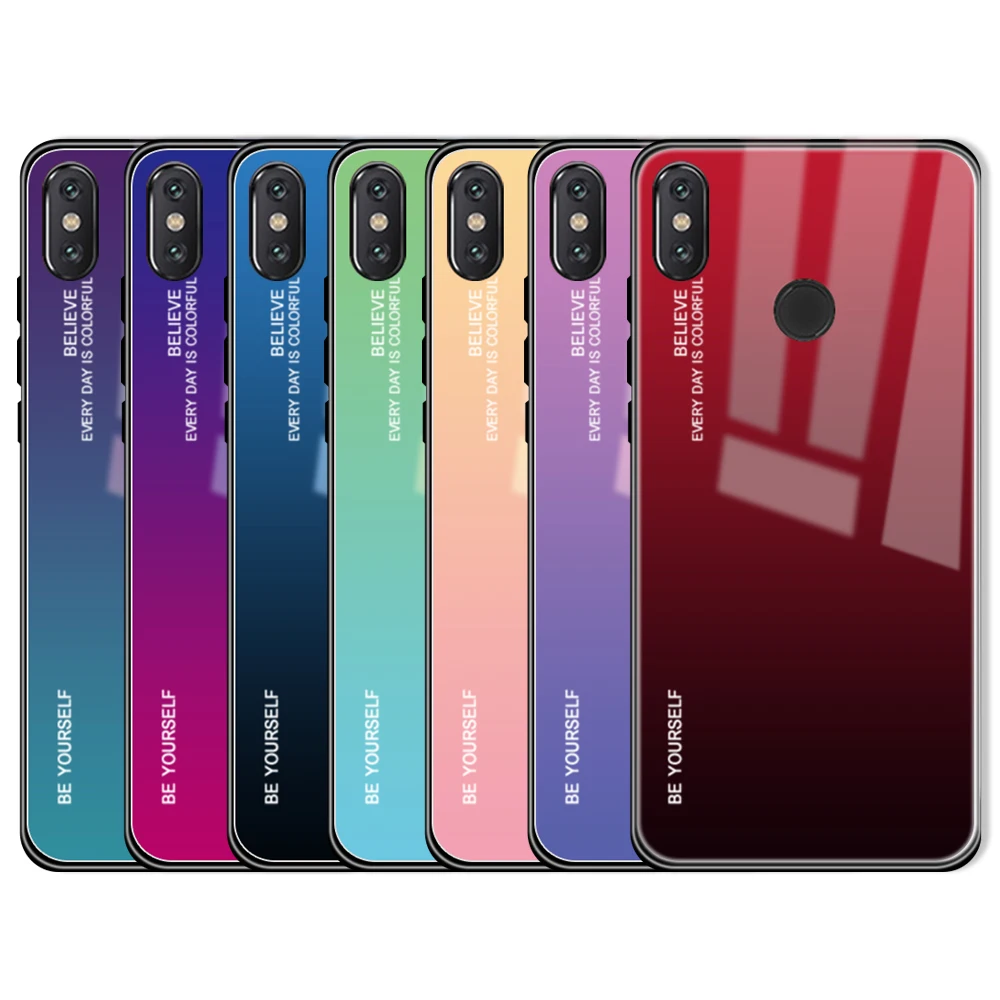Для Xiaomi Redmi Note 7 6 iPad Pro 5 Чехол градиент закаленное Стекло Крышка для Mi 8 и Pocophone F1