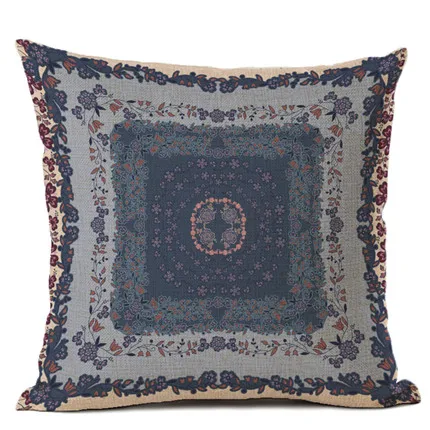 Colorful Abstract Ethnic Floral Classical Mandalas Pattern Prints Vintage Patchwork Retro Geometric Cushion Cover Pillow Case - Color: 12