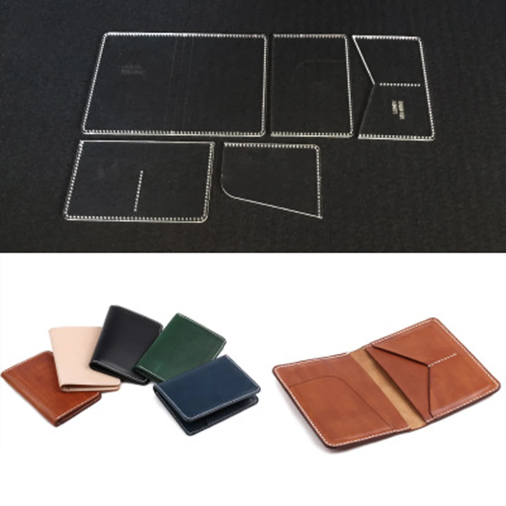 5 шт. Leather Craft ручная работа, прозрачный, акриловый держатель для карт чехол бумажник шаблонные трафареты Шаблоны