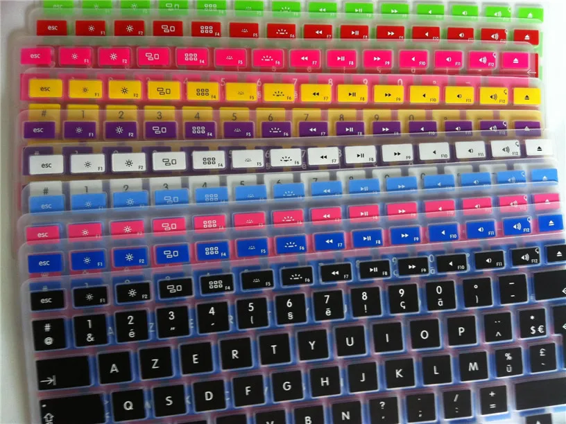 Силиконовая Французская клавиатура AZERTY для Macbook Air Pro Retina 13 15 EU Евро Клавиатура