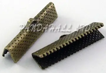 

Ribbon Ends, Iron, Nickel Free, Antique Bronze, 25mmx8mmx5mm, hole: 1mm