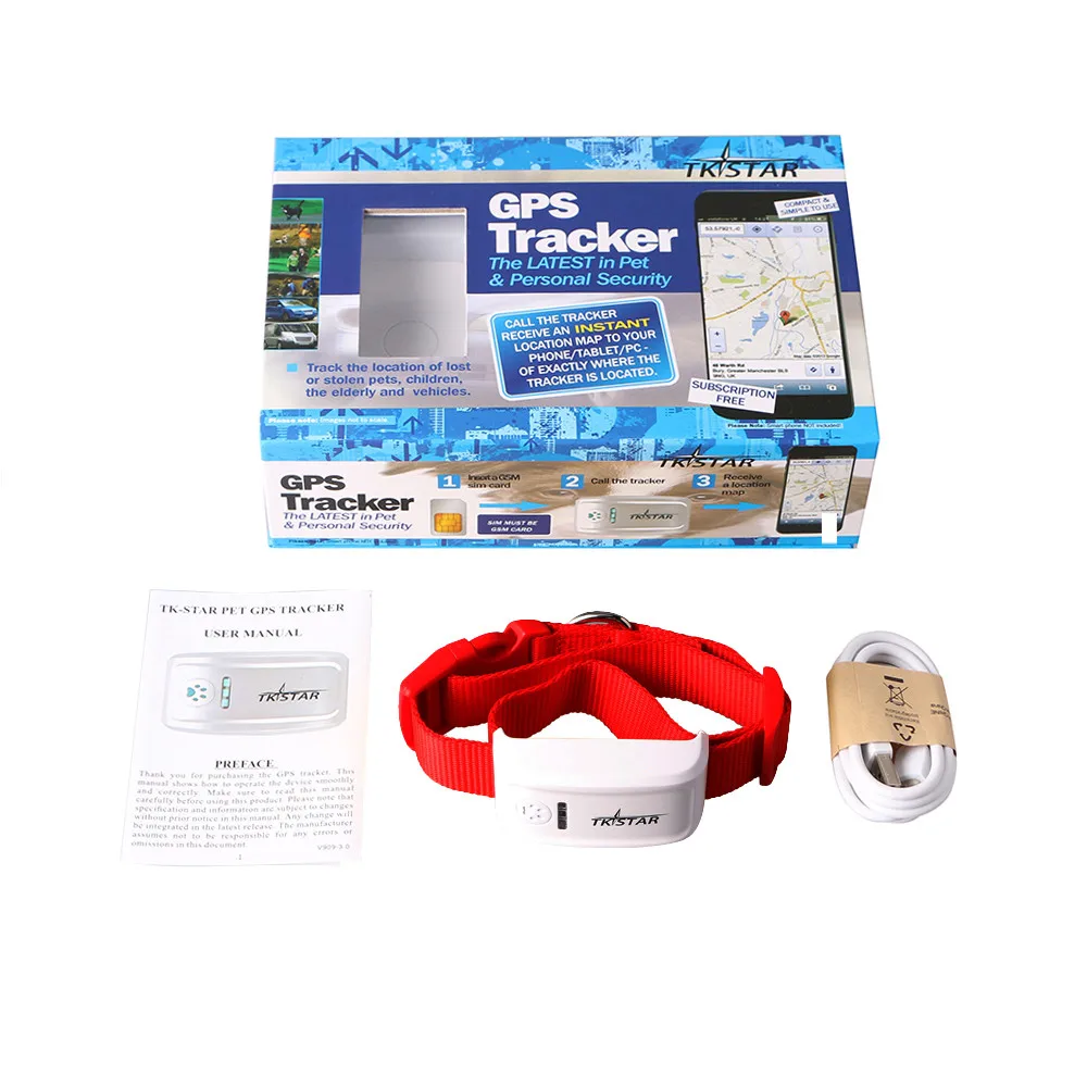 Red with Box Gps трекер собачий gps ошейник водонепроницаемый IP65 400 часов в режиме ожидания gps трекер для домашних животных Google maps отслеживание в реальном времени геофенс бесплатное приложение - Цвет: Red with Box