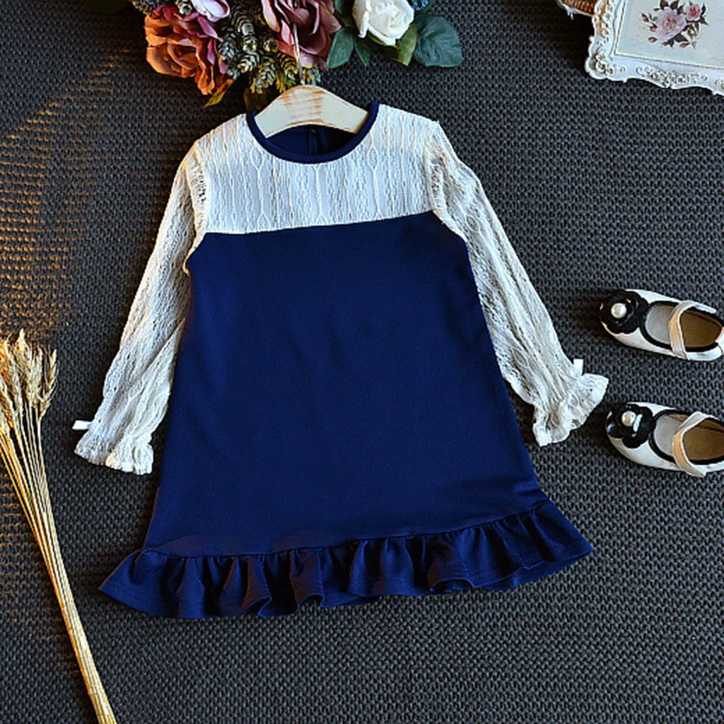 Одежда для девочек модное летнее кружевное платье маленьких принцессы с