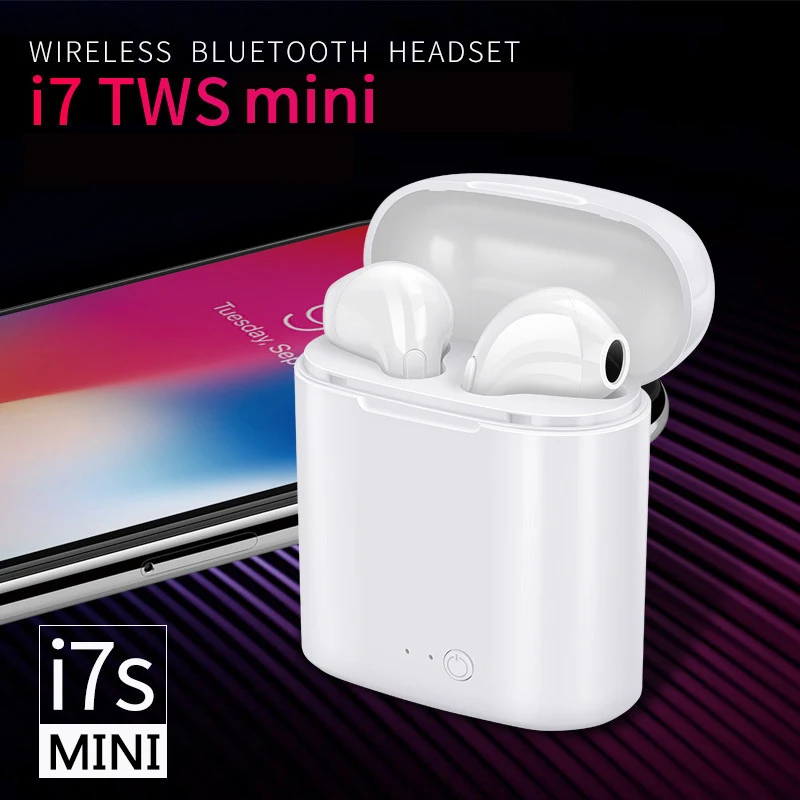 I7s TWS Мини Bluetooth беспроводные наушники стерео гарнитура с зарядным боксом