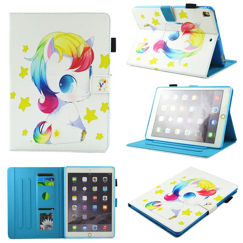 Чехол для планшета Apple iPad Air 1 2 5 6 Pro 9,7 Fundas милый рисунок единорога чехол для нового iPad 9,7 чехол+ стилус