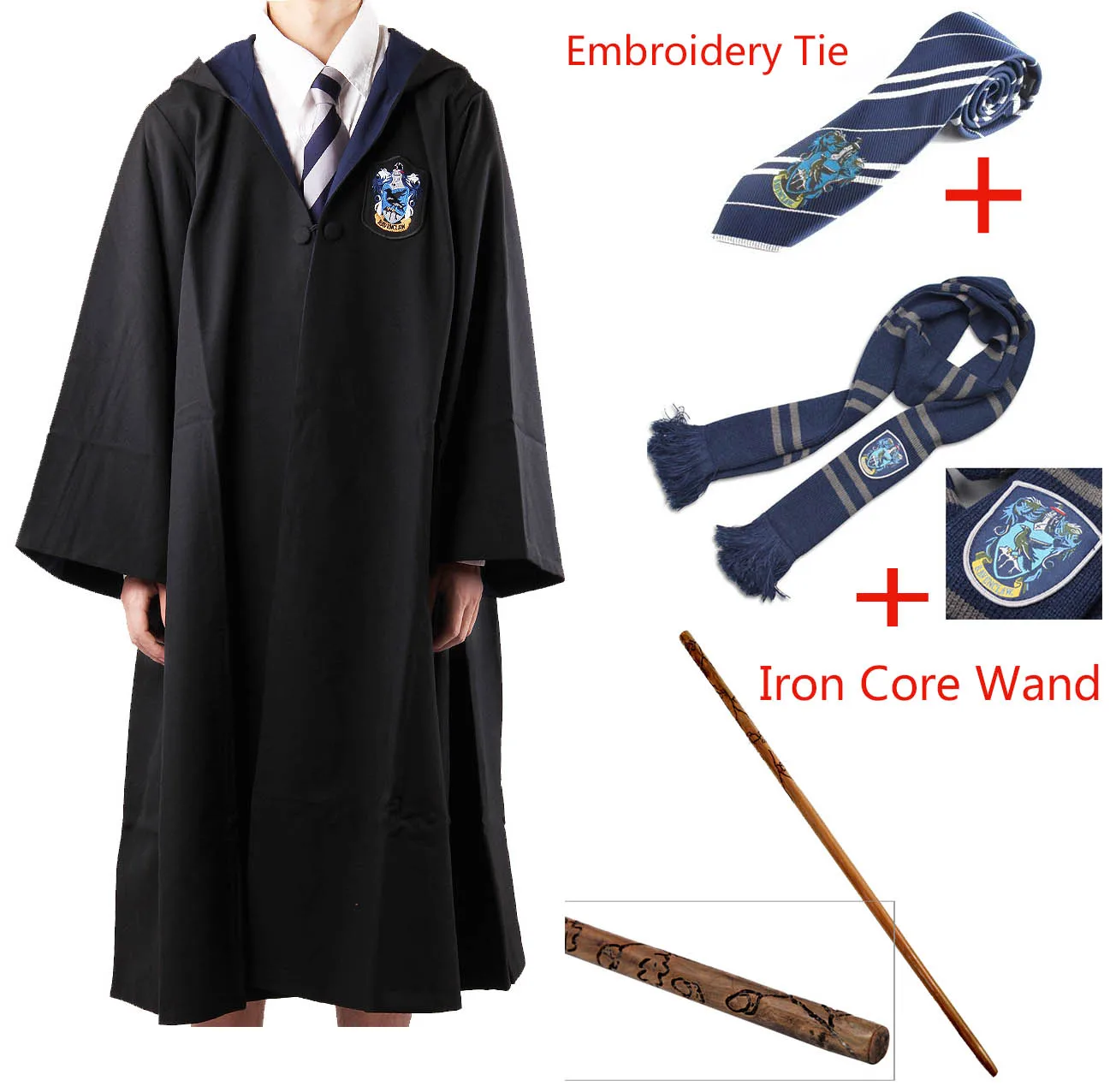 Luna Advanced Халат, накидка, галстук, шарф, палочка, очки Ravenclaw/Gryffindor/Hufflepuff/Slytherin Robe, Маскарадные костюмы, Гермиона, костюм 23 - Цвет: Luna Advanced
