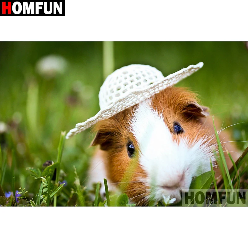 

HOMFUN Full Square/Round Drill 5D DIY Diamond Painting "Animal hamster" 3D Diamond Embroidery Cross Stitch Home Decor A21353