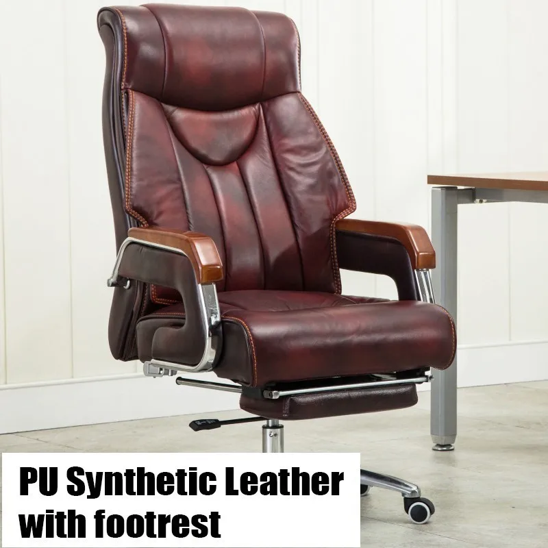 red PU Leather Роскошное качественное кресло из воловьей кожи 8770 Silla Gamer Boss Poltrona с подставкой для ног, массажное колесо из натуральной кожи - Цвет: red PU Leather