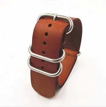 Высококачественный ремешок zulu straps-1PCS 20 мм из натуральной кожи для наручных часов