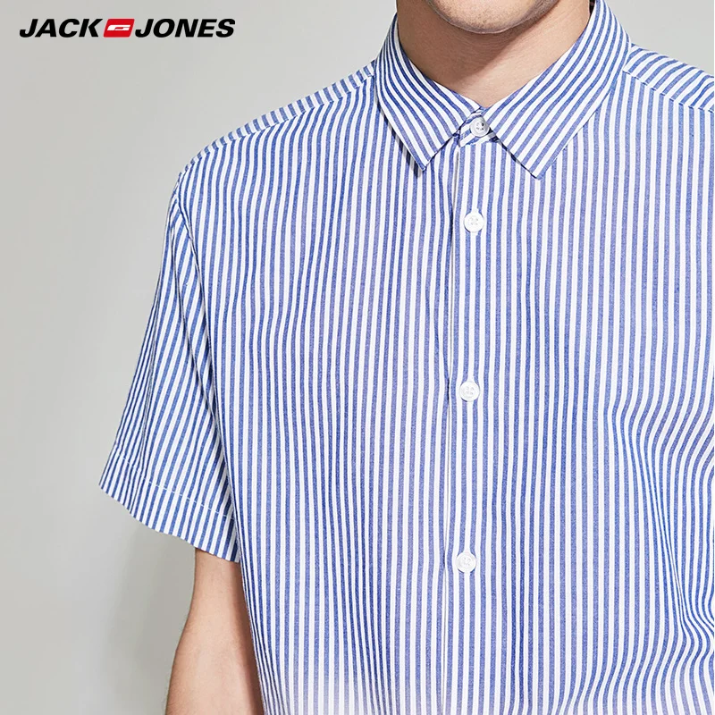 Мужская рубашка с короткими рукавами Jack Jones 100% хлопок весна лето E |