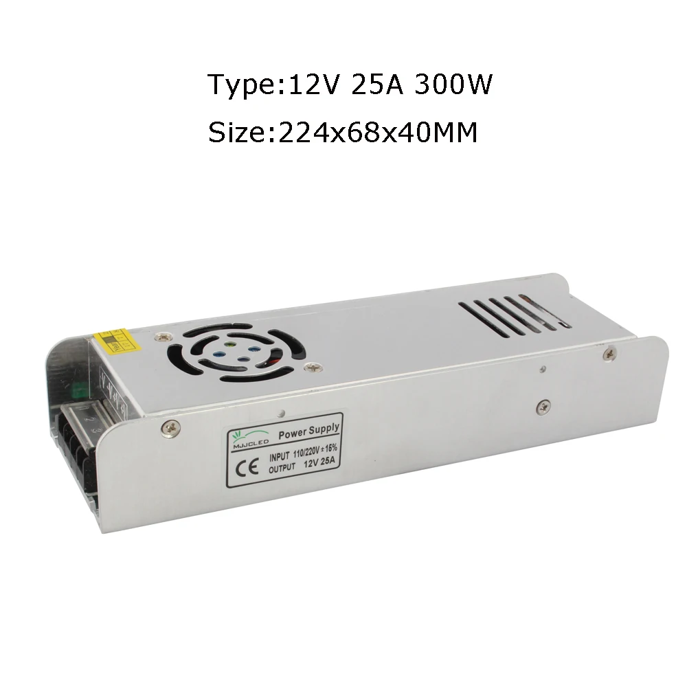 12V 25A Источник питания 12 V 1A 2A 5A 10A 20A 25A 30A AC DC 12 V трансформатор 220V 12 вольт импульсный источник питания для светодиодного освещения - Цвет: 12V 25A