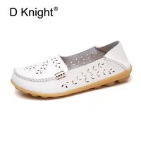 real leather womens casual shoes white woman loafers slip on female flats moccasins lady driving shoes cut outs mother footwear