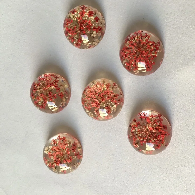 Круглые натуральные сушеные цветы 25 мм кабошон из смолы драгоценный камень