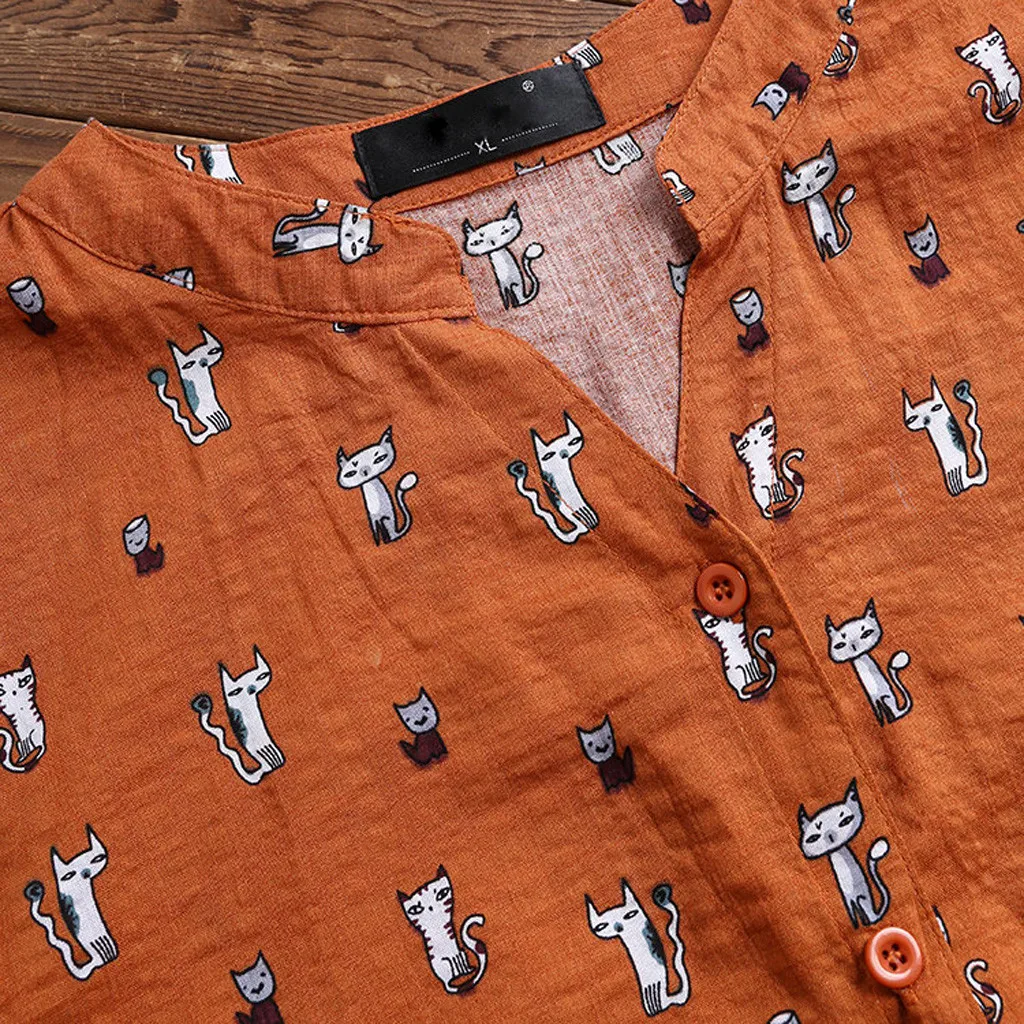 Женская Повседневная Асимметричная винтажная блузка с v-образным вырезом и