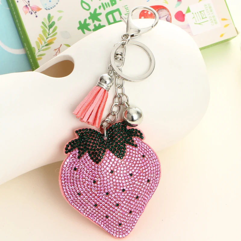 Брелки с ананасом клубникой и фруктами для женщин девушек брелок ключей