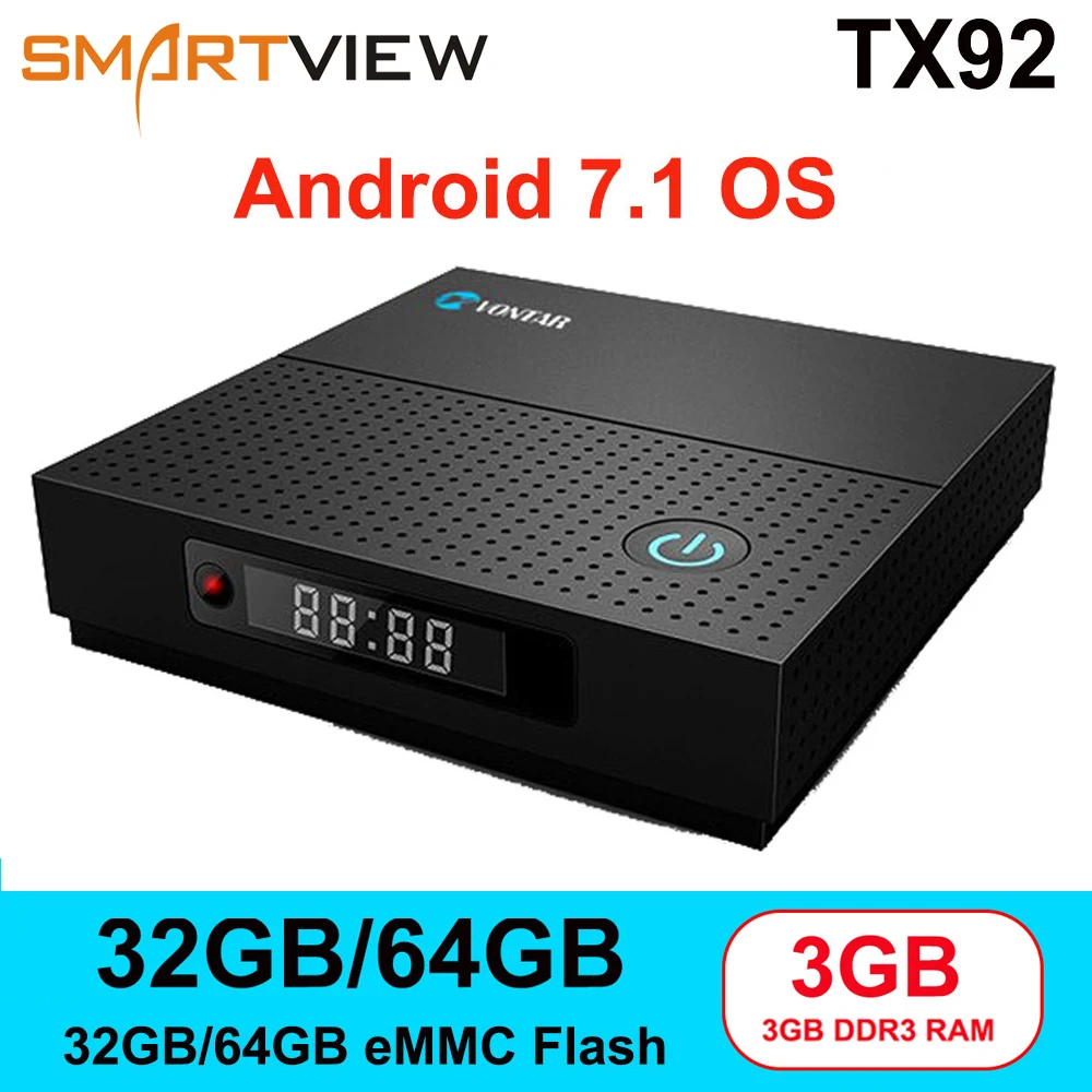 TX92 3 ГБ/64 ГБ ГБ/32 2 ГБ/16 Android 7 1 Smart ТВ Box Amlogic S912 Octa Core 4 г/5 ГГц Wi Fi К H.265 Media Player Декодер