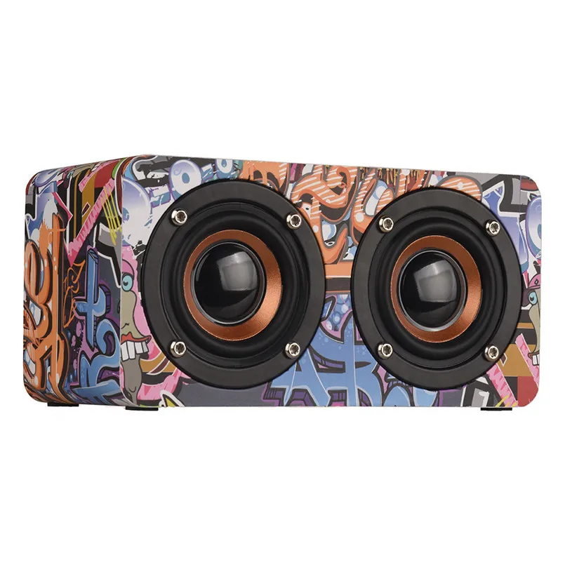 Красочный Bluetooth динамик издание Домашний Деревянный мини 3D двойной