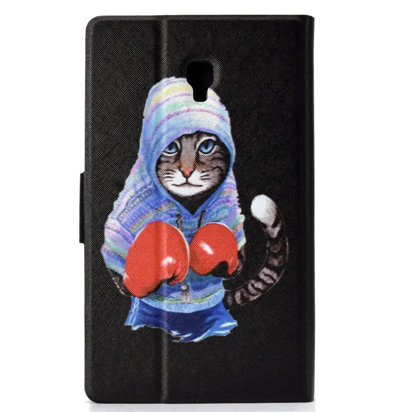 T380 чехол для Samsung Galaxy Tab A 8,0 T380 T385 SM-T385 8," чехол Funda планшет Симпатичные кошки и собаки из искусственной кожи в виде ракушки+ Защитная пленка на экран+ подставка для ручек