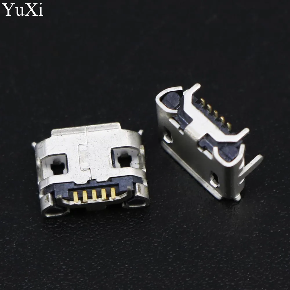 YuXi 100 шт. micro USB 5pin jack Ox рога четыре ноги пластины гнездо разъем Рог Короткие иглы