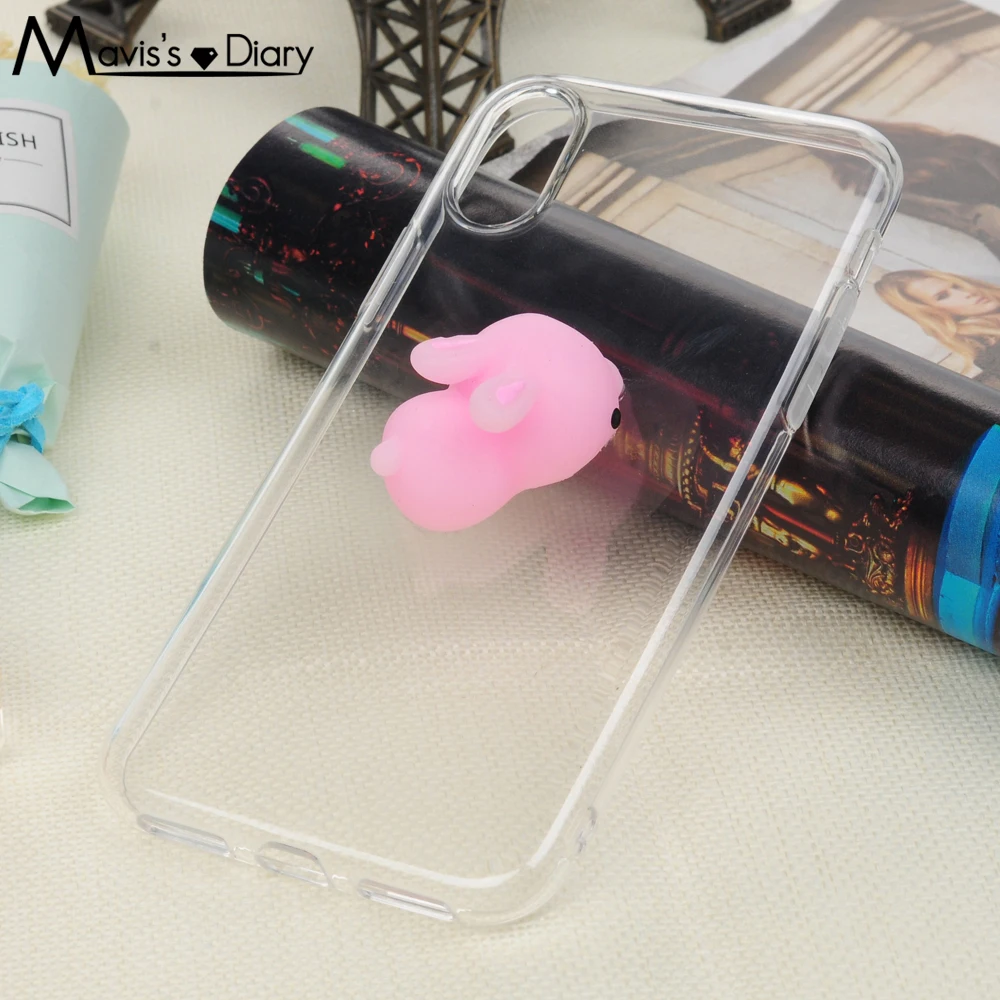 YOKIRIN Силиконовый чехол для телефона iPhone X 7 8 6 6S Plus, мягкий корпус TPU с рисунком расслабленного кота в 3D-картинке, сжимаемый пальцами, защитный чехол Fundas on.