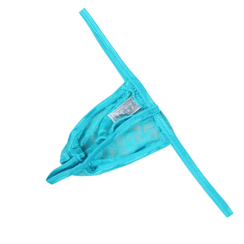 Стринги для мужчин черные небесно голубые кружевные мужское нижнее белье