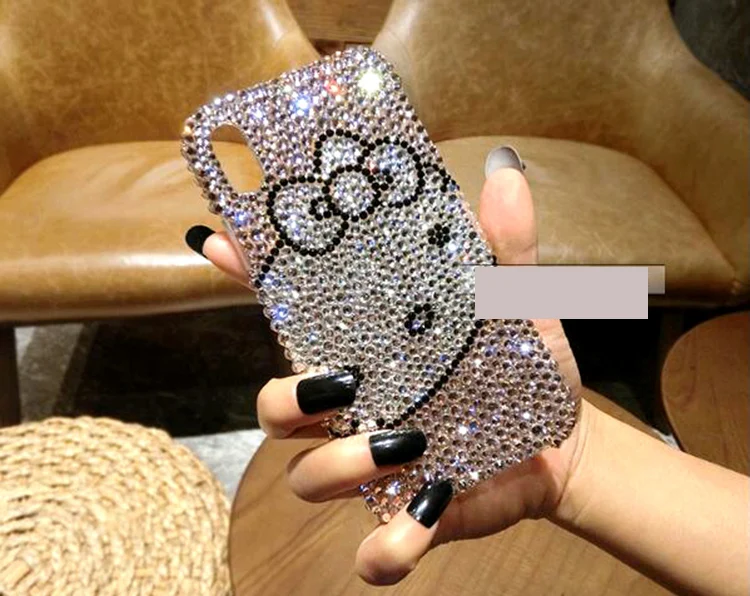 For HTC Desire 12 Plus 10 Lifestyle pro 816 820 826 830 M10 EVO U Play U11 U11+ U12 Ultra X10 Full Rhinestone Case Hello kitty |