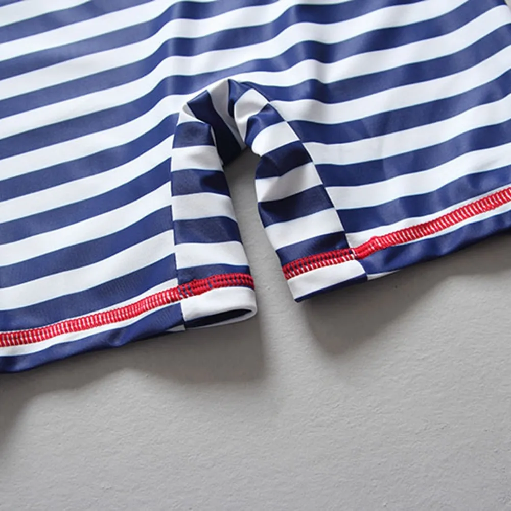 УФ купальник для маленьких детей Детский в полоску мальчиков цельнокроеная