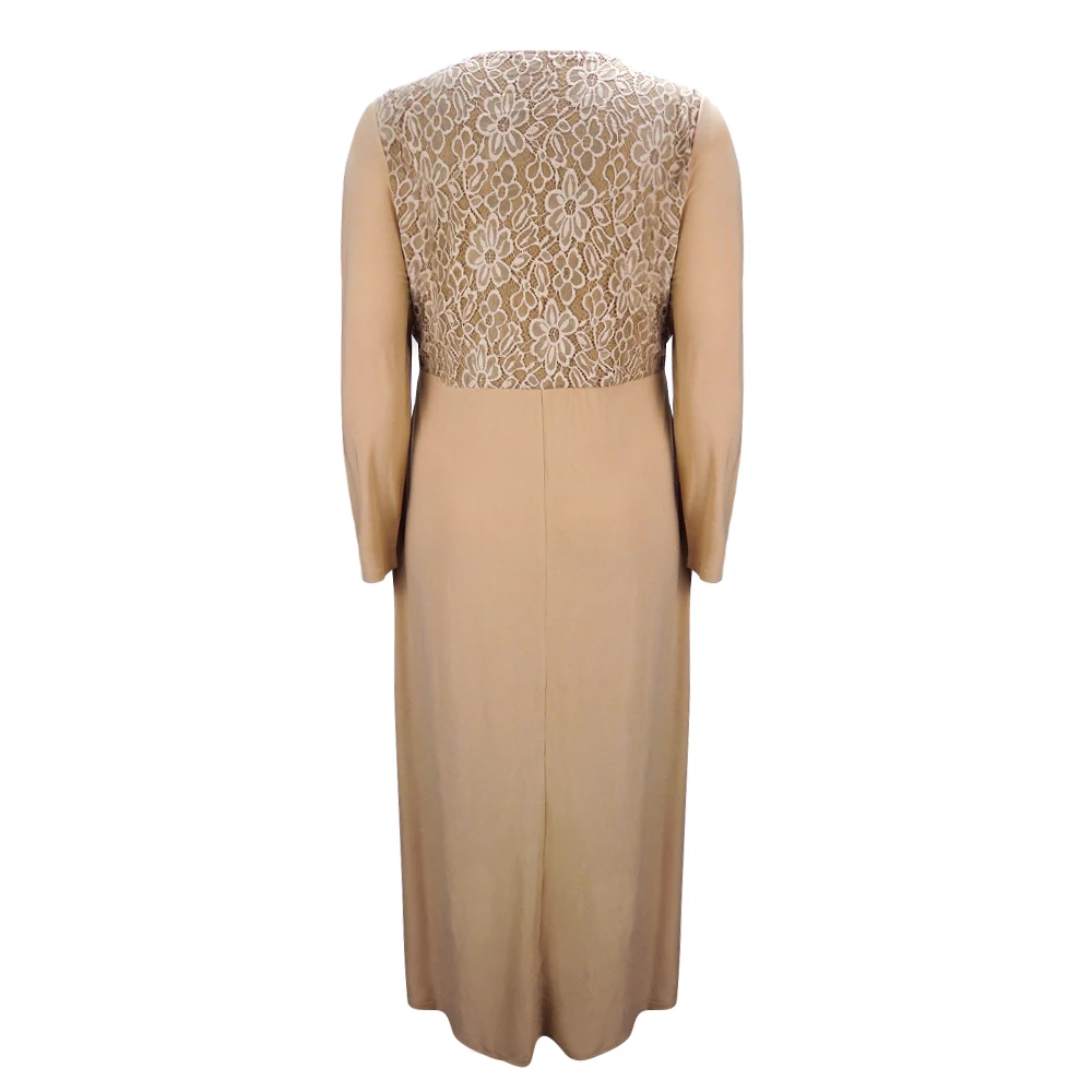 Большие размеры женское винтажное Ретро бежевое цветочное кружевное вязаное