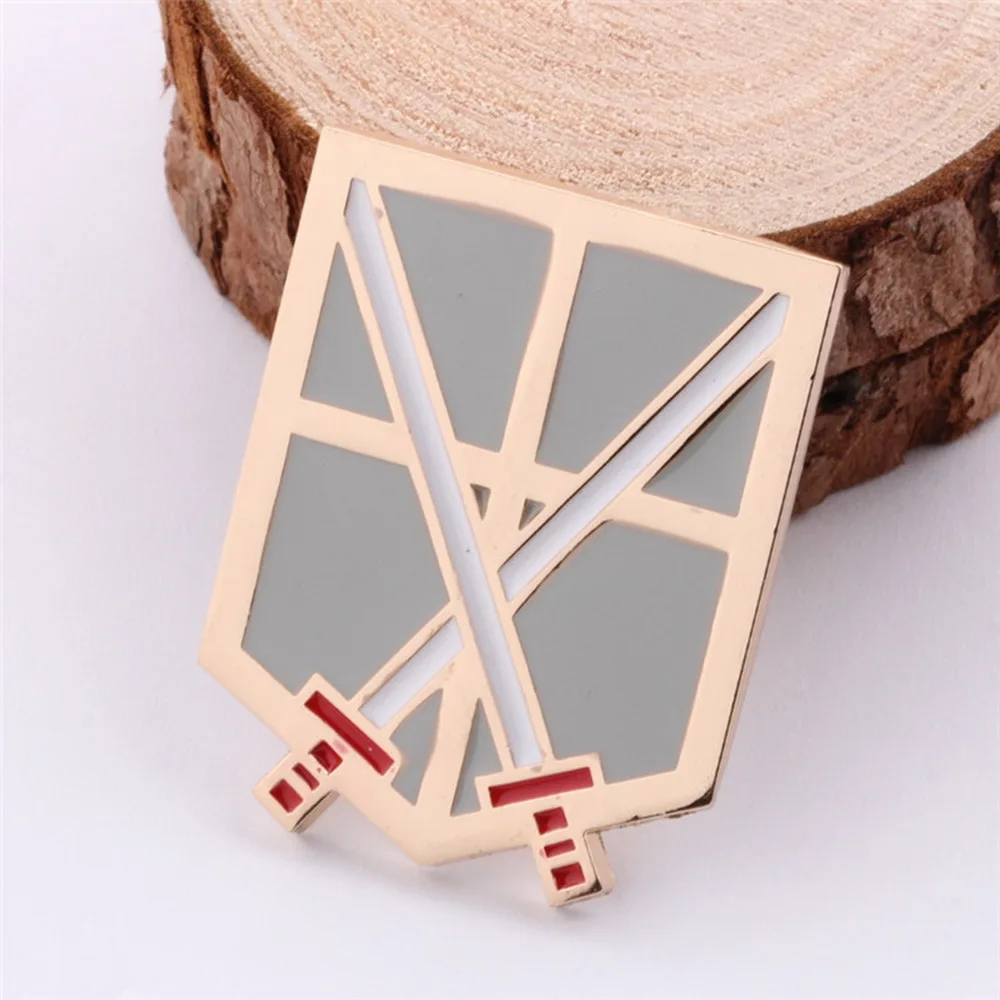 Аниме атака на Титанов значок съемочный корпус логотип школьная сумка Брошь