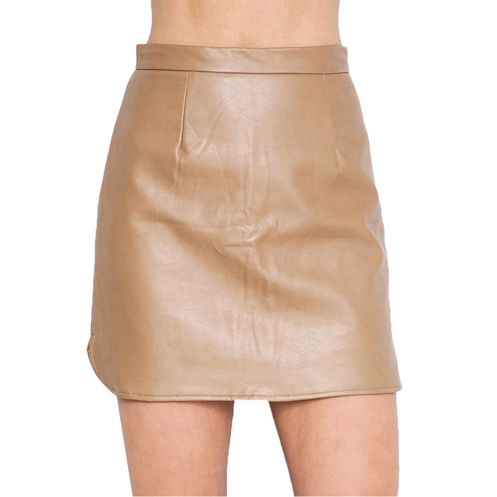 Новое поступление OL юбки из искусственной кожи с высокой талией сексуальные